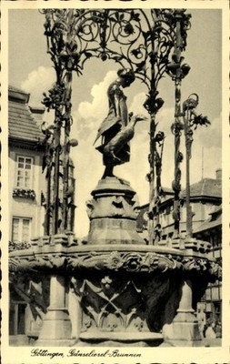Ak Göttingen in Niedersachsen, Gänseliesel-Brunnen, Statue einer... - 4987420