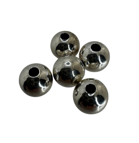5pcs 8mm 925 Sterling Silver Spacer Beads Seamless Round for Jewelry DIY
