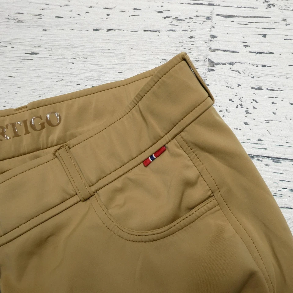 Calças de equitação B/Vertigo femininas 32 bronzeadas assento completo silicone aderência equestre - Imagem 4 de 4