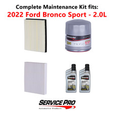 2022 Ford Bronco Sport 2.0L Complete Air, Oil & Cabin Filter Kit (5W-20)