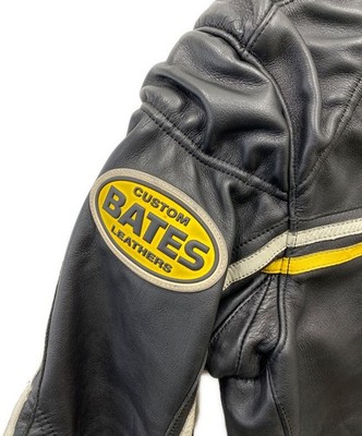 BATES Leather jacket Size: L Black Men | eBay