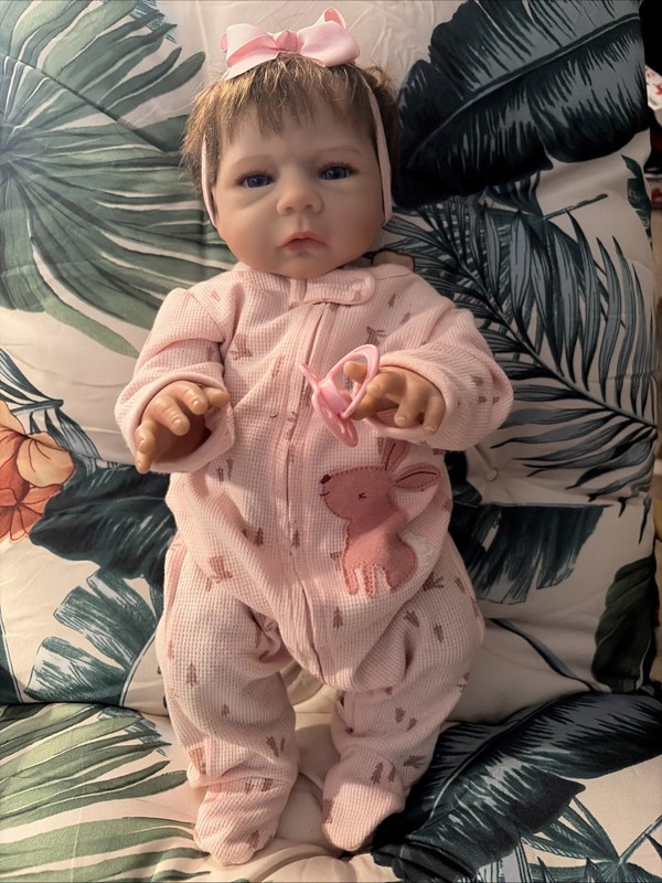 Reborn Baby Dolls Full Newborn bebe Girl Handmade Silicone Vinyl 19” Super Cute