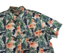 Duluth Trading Co Men's 2XL Relax 100% Cotton Hawaiian Button Down Short Sleeve