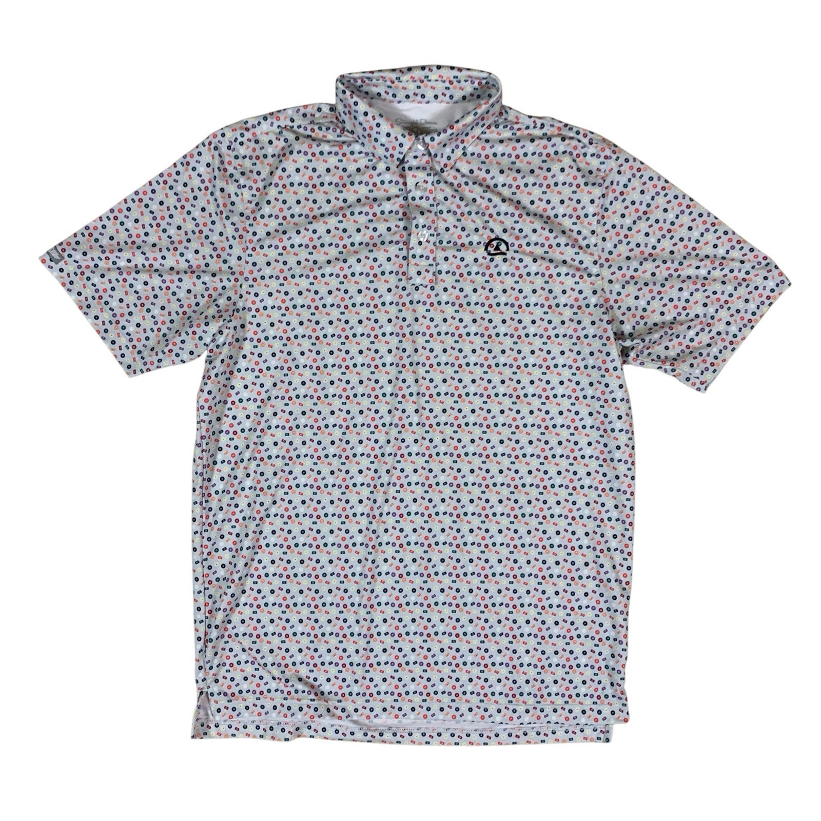 Straight Down Performance White Multi Color Dot P… - image 1