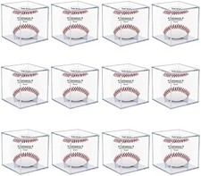 UV Protected Acrylic Boxes for Display, Clear Display Case Baseball 2 Pack