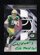 2022 Panini XR Triple Swatch Glove 1/1 Christian Watson #219 Rookie Auto RC 0q1q