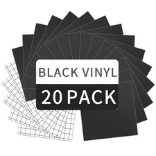 Permanent Adhesive Vinyl Sheets, Matte Black Premium Adhesive Craft Vinyl, 1...