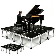 4x4ft Portable Stage Platform 1-12x Folding Lightweight Aluminum Height 24" -41"