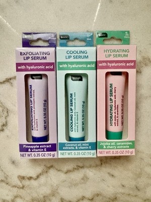  b Pure FULL Set:3 Lip Serums- Pineapple (purple), Mint (blue) & Cherry (pink)