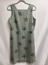 Tommy Bahama 100 Silk Lined Printed Floral Tank Dress Green Women's Size 8