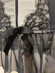Vintage Satin & Lace burlesque  Corset Skirt Size 10-12  