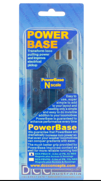 DCC Concepts DCX-PBKITN N Scale POWERBASE N Starter Kit (2.5m & 6 Magnets)