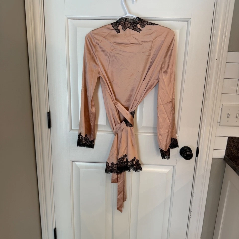 ¡Nuevo! Agent Provocateur Amela Pijama Top Rosa Negro Pijama 45797 Foto 3 de 4