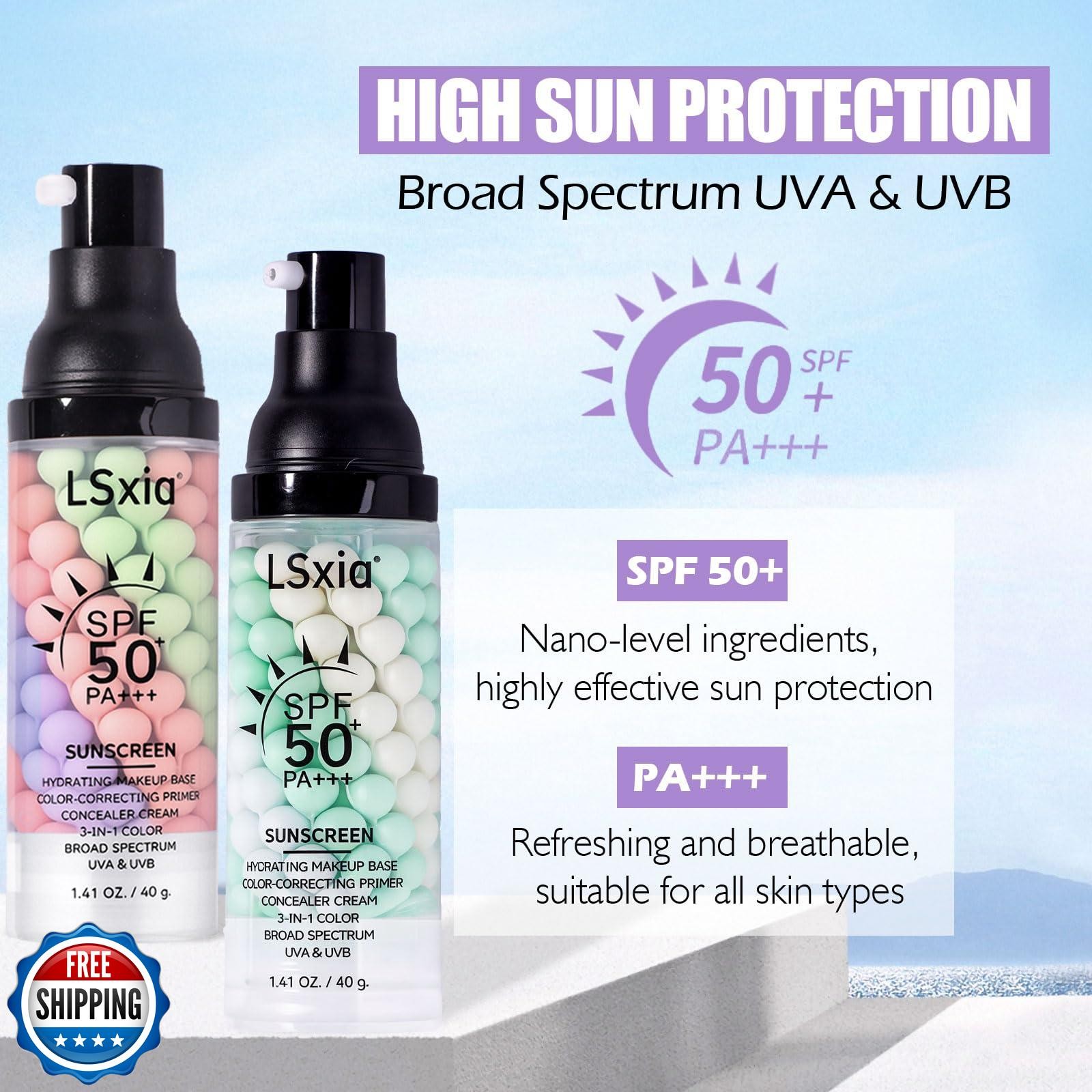 3 In 1 Primer for Face Before Makeup, SPF 50, Tinted Moisturizer Sunscreen Is