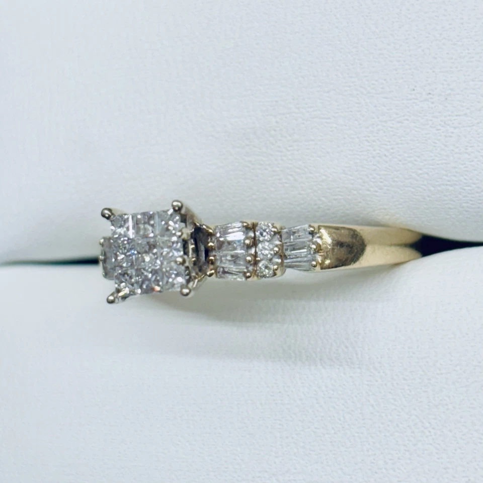 1/2ct 14k Yellow Gold Princess Cut Diamond Engagement Wedding Ring Size 10.5 - Image 2 of 4