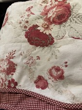 Waverly NORFOLK ROSE Valance Garden Room Gingham Scallop French Country 15 X76  