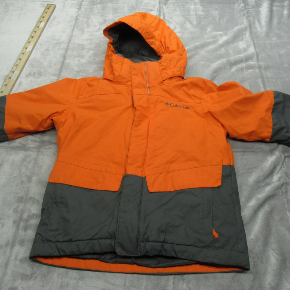 Chaqueta Columbia Niños XXS 4-6 Gris Naranja 3 en 1 Forro Extraíble Impermeable para Nieve Foto 2 de 4