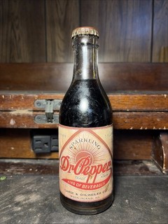 Full 7 Oz. Paper Label Dr Pepper Soda Bottle Rock Island Illinois