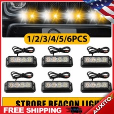 Amberwhite Car 4-led Beacon Truck Emergency Warning Hazard Strobe Light Flash