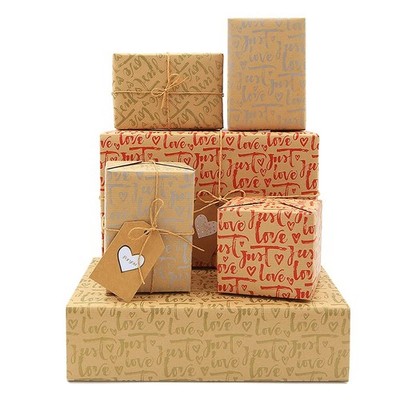 Geluode Love Wrapping Paper, Kraft Love Heart Wrapping Paper 20x28 Per Sheet(...