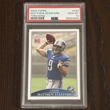 2009 Topps Football THROWING Matthew Stafford ROOKIE #430 PSA 10 RAMS GEM MINT