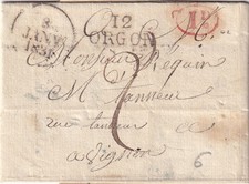🦬Marque postale 1831 - Orgon vers Avignon - Marchand Tanneur Commande de Cuir🦬