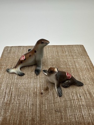 Vintage Shiken Seal Figurines Bone China Japan Mama/Baby
