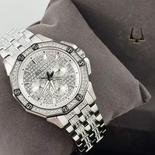 Bulova Octava Crystal 96C134 Silver Dial Chronograph Quartz Men's Watch 41.5MM