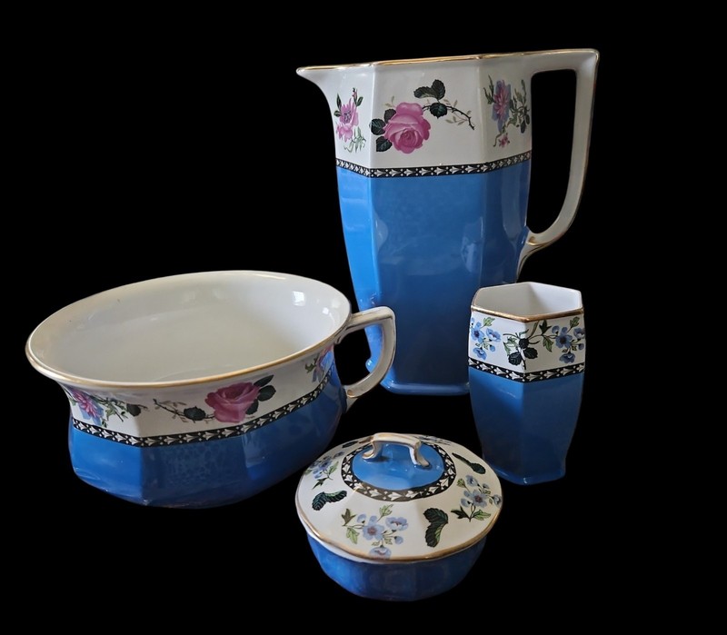 Vintage Nelson Ware Hanley England Potty,Pitcher,Soap Dish And Cup