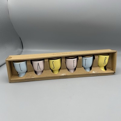 Rae Dunn Artisan Collection by Magenta Set of 6 Egg Cups Easter Pastel Colors