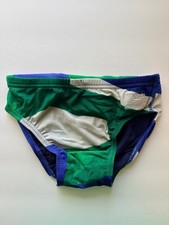 Speedo Glimmer Brief Youth Boys ML 26 Endurance Compete Swimwear Blue Green New