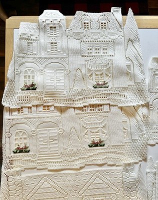 Heritage Alpine Table Lace 13 x 20 Placemats Set 6 House Cottage Flowers Mail