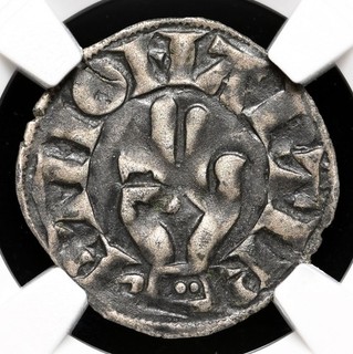 FRANCE Besancon Anonymous 1200 1300. Archiepiscopal Silver denier NGC XF40
