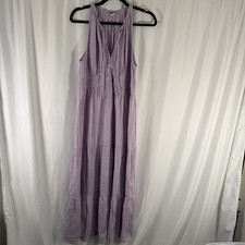 Old Navy Maxi Dress Women's Large Purple Vneck Sleeveless Tie Front