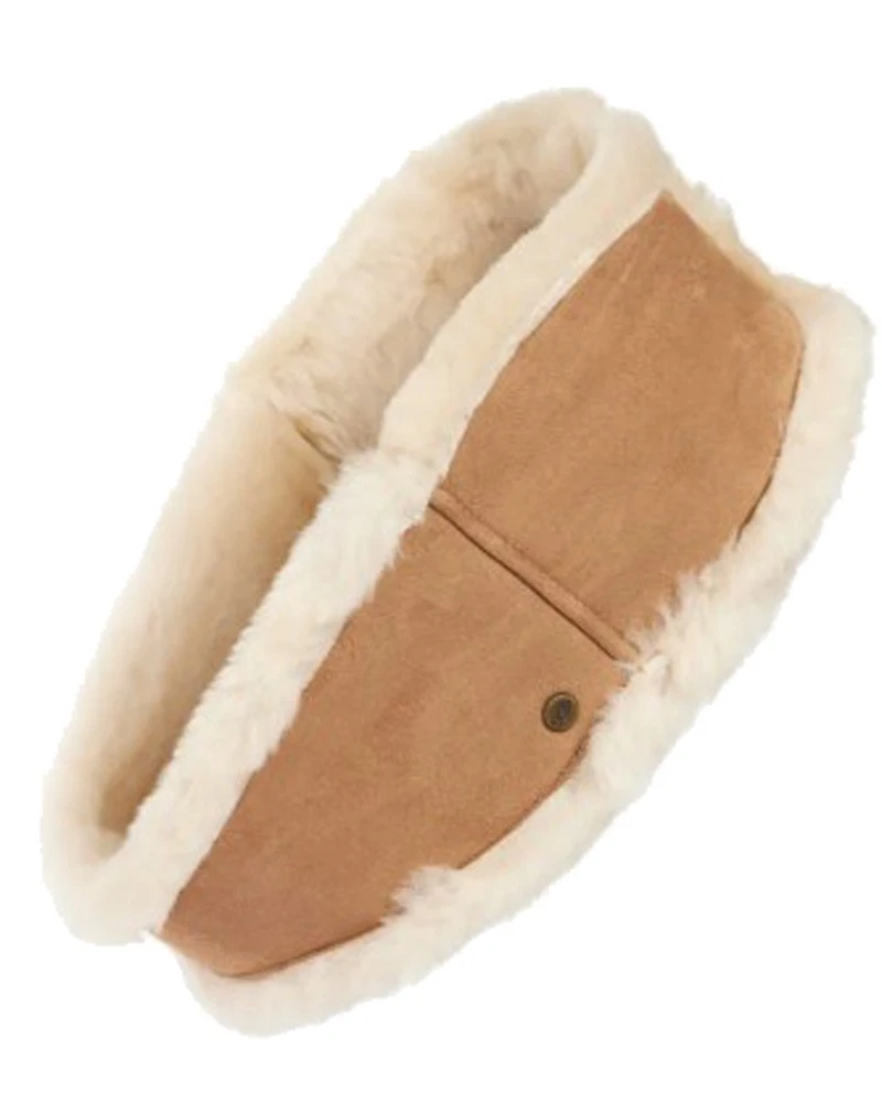 UGG Australia Genuine Shearling Reversible Headband Chestnut S/M L/XL Logo NWT