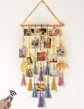 Homecor Room Decor - Hanging Photo Display Macrame Picture Collage Wall Decor