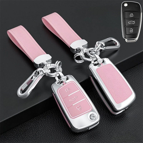 For Audi A3 S3 A4 S4 RS4 A6 S6 RS6 Q5 Aluminum Alloy Silicone Car Key Case Cover - Picture 15 of 17