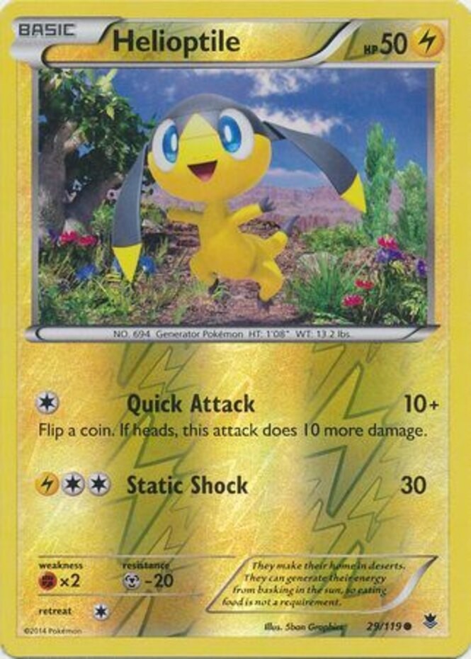 Helioptile - 29/119 - Common - Reverse Holo Lightly Played Phantom Forces