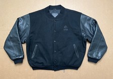VTG Golden Bear Men s XL Apex Fitness Group Wool Leather Varsity Jacket Black