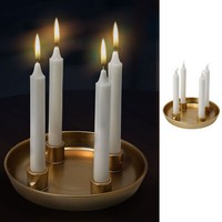 Kerzenteller Porzellan Ø23 Gold Advent Kranz Stabkerze Kerzenhalter Weihnachten