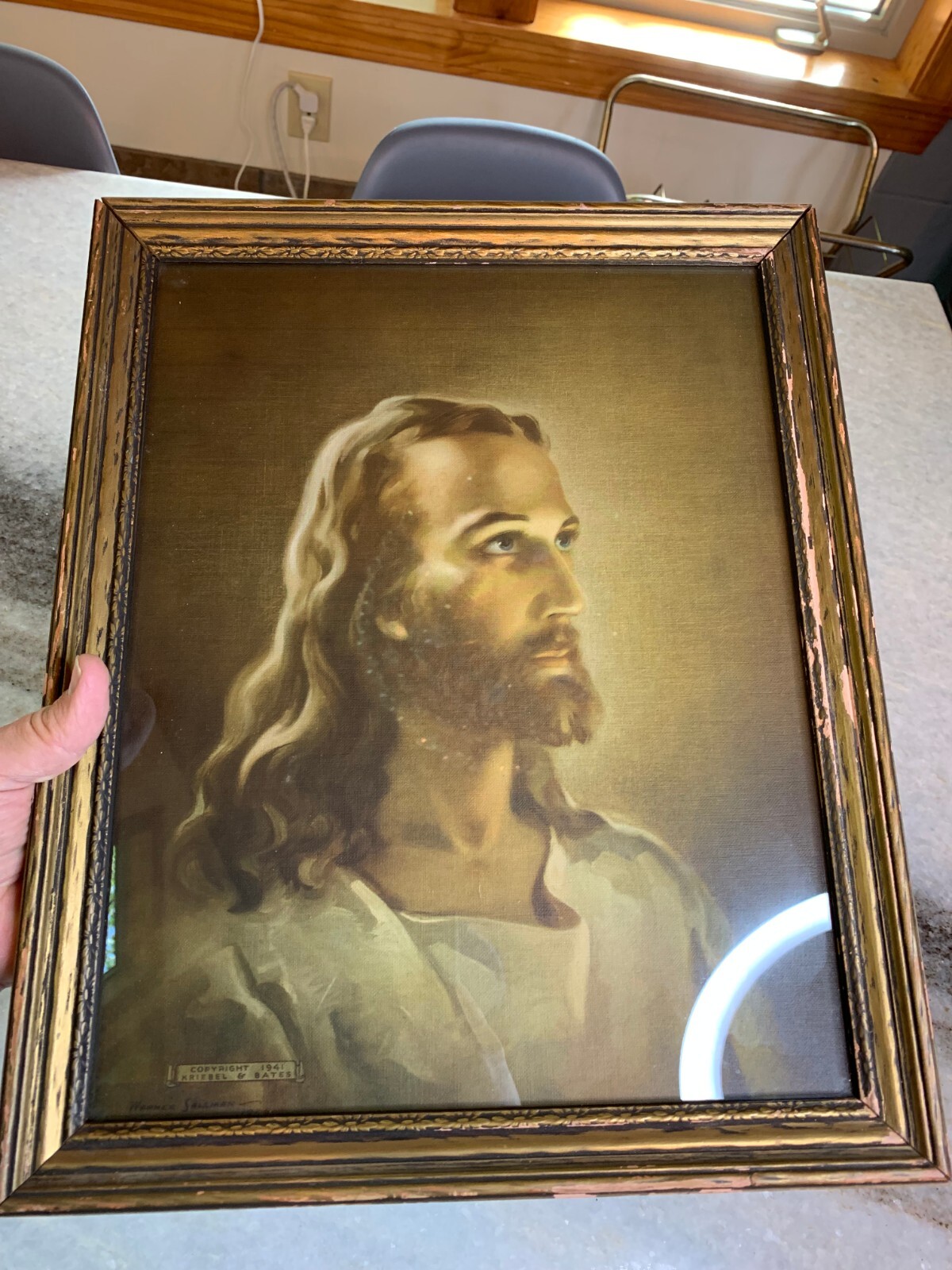 1941 Kriebel & Bates Warner Sallman JESUS CHRIST Litho Lithograph