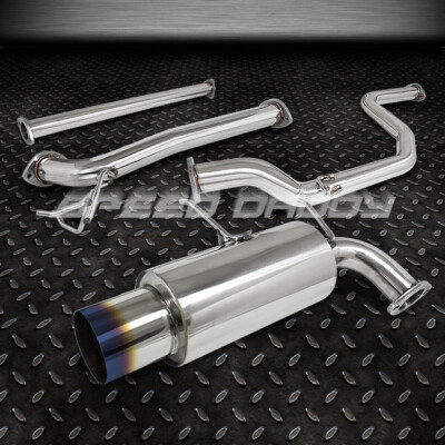 FOR 90-93 ACURA INTEGRA DA5-DA9 DB1-DB2 4.5'' BURNT TIP MUFFLER CATBACK EXHAUST