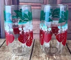 Vintage Anchor Hocking Drinking Glass Strawberry Design (2)