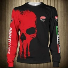 Ducati Long sleeve Shirt 3D Racing Size S-5XL Printed 3D Red New