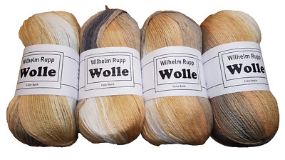 400g Wollpaket Color Batik Weiß Beige Grau Farbverlaufsgarn Wolle Garn Acryl