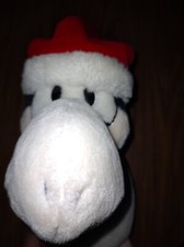 Vintage 1985 Dakin Opus Penguin Santa Hat Red Bow Tie Christmas Plush NO POM 