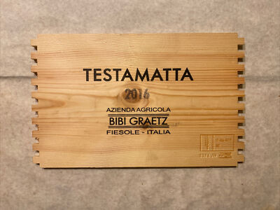 1 Rare Wine Wood Panel Testamatta Bibi Graetz Vintage CRATE BOX SIDE 8/23 552