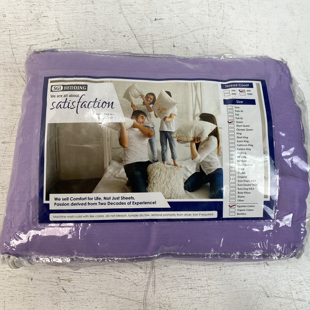 SGI bedding 600 Thread Count Super Soft Cotton Queen Size Bed