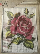 Printed needlepoint tapestry kits With Floss  20x25 Cm Rose 3146k Rto