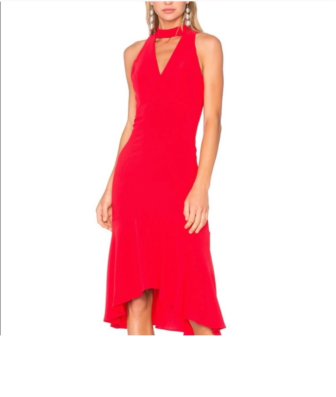 VALENTINO Abito midi Amanda Uprichard rosso Valentina donna XS leggi
